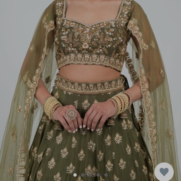 NWT Olive Grandiose Skirt from The Saree Room XS - Picture 5 of 8